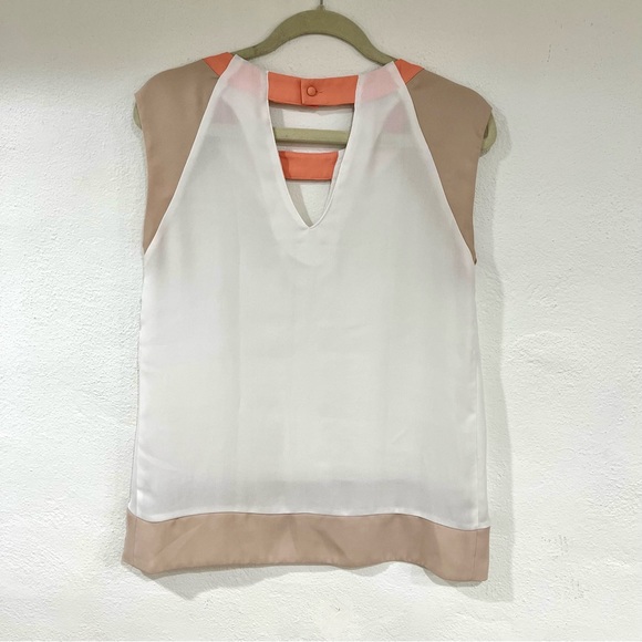 C. Luce White, Tan, and Peach Blouse, size M - Picture 2 of 6